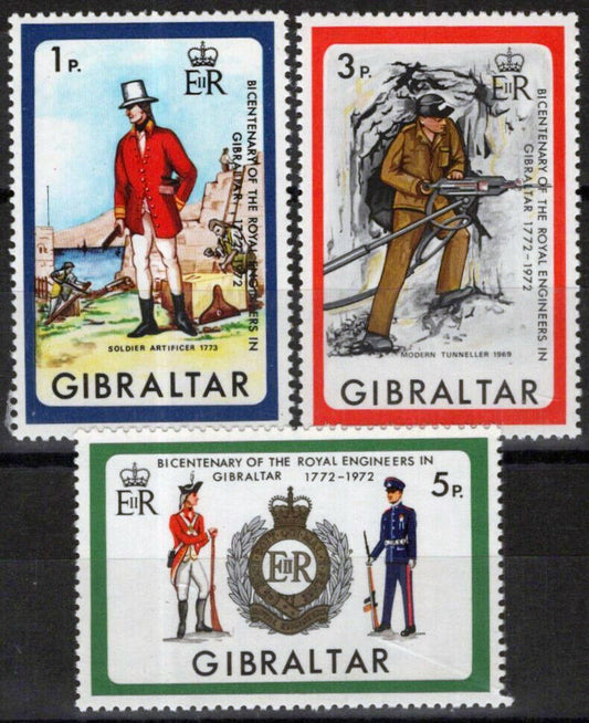 Gibraltar 283-285 MNH Royal Engineers Military 042523S57M