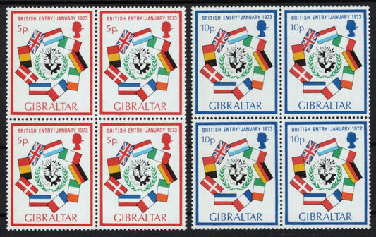 Gibraltar 294-295 MNH Block European Economic Community Flags 042523S65