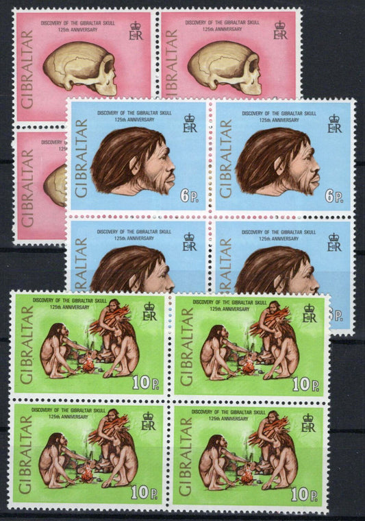 Gibraltar 296-298 MNH Block Archaeology Neanderthal Science 042523S67