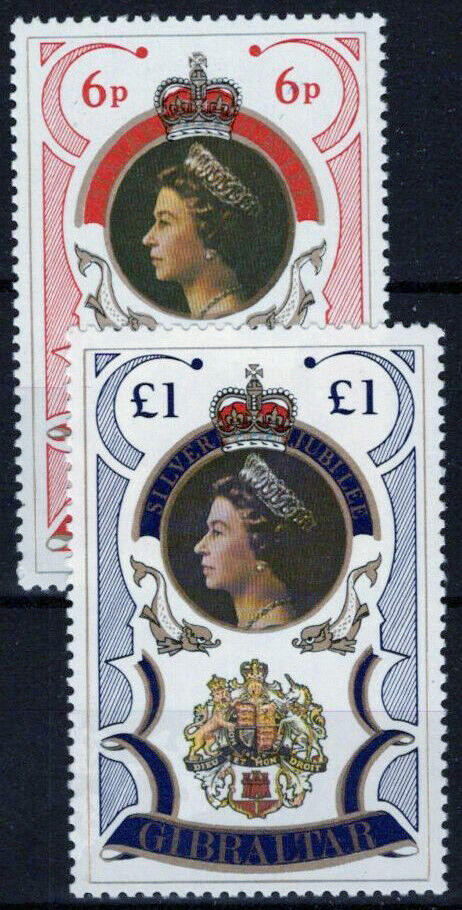 Gibraltar 338-339 MNH Queen Elizabeth II 25th Anniv. Of Reign 042523S75M