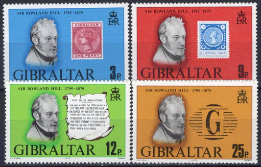 Gibraltar 378-381 MNH Sir Rowland Hill Stamps on Stamps 042523S81M