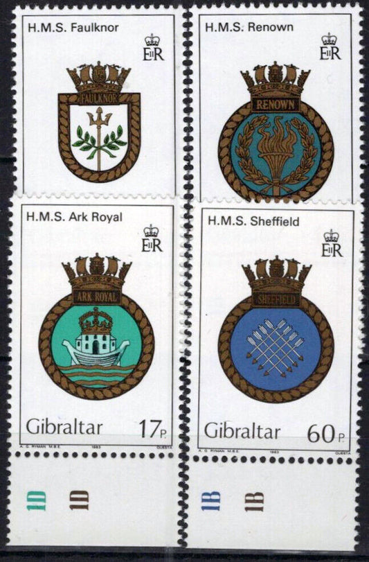 Gibraltar 449-452 MNH Royal Navy Crest Military 042523S96M