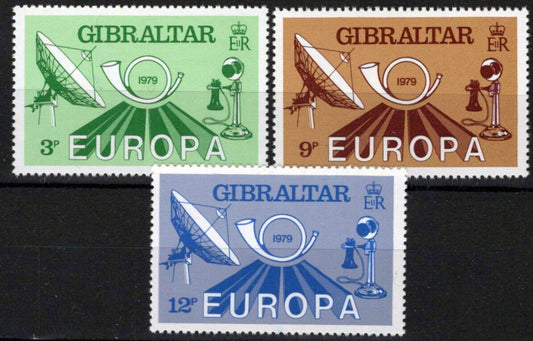 Gibraltar 382-384 MNH Communications Satellites Post Horn 042523S83M