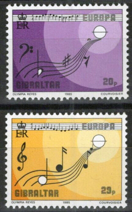 Gibraltar 471-472 MNH Musical Symbols 042523S100M