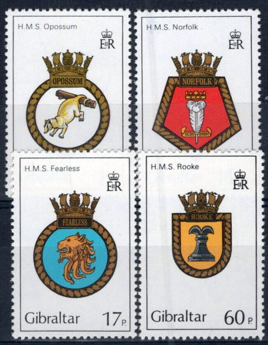 Gibraltar 431-434 MNH Royal Navy Ship Crests Military 042523S92M