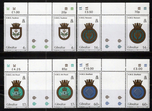 Gibraltar 449-452 MNH Gutter Pairs Royal Navy Crest Military 042523S97