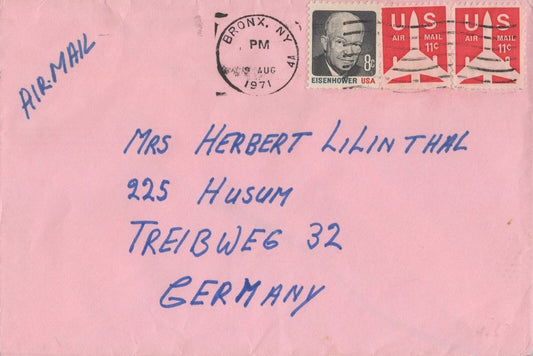 ZAYIX US Air Mail 30c Bronx NY to Treibweg, Germany 031923SM58