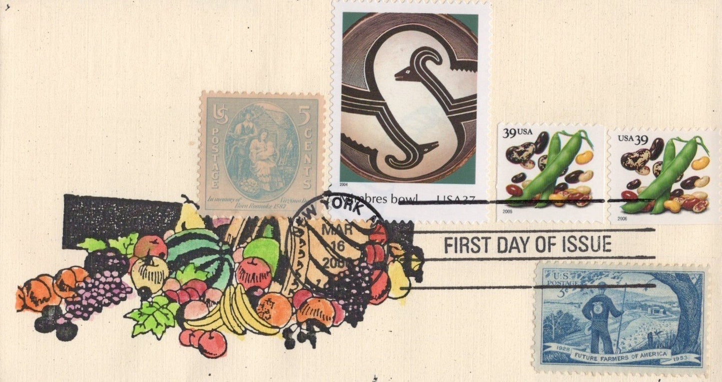 US 4004, 4011 Beans booklet SMB Cachets Hand-colored FDC ZAYIX 031923SM134