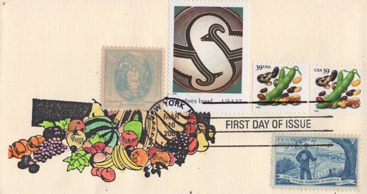 US 4004, 4011 Beans booklet SMB Cachets Hand-colored FDC ZAYIX 031923SM134