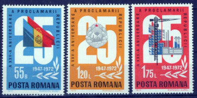 Romania 2396-2398 MNH 25th Anniversary of the Republic ZAYIX 0125S0026