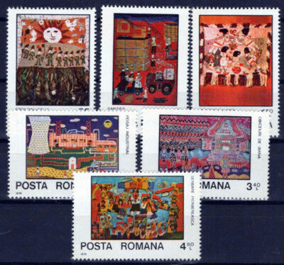 Romania 2816-2821 MNH Children's Drawings Art Folk Music ZAYIX 0125S0049