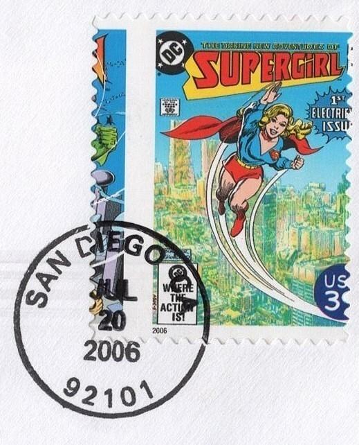 US 4084 Error EFO 2006 FDC Supergirl Superhero Large Perf Shift Zayix 05112SM125 ZAYIX 051122SM125