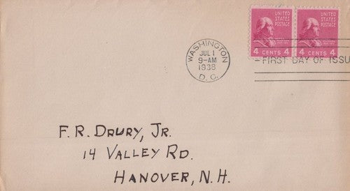 US 808 FDC Cover 4c Pres. James Madison Prexie Pair ZAYIX 0324M0036