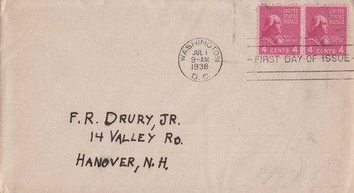 US 808 FDC Cover 4c Pres. James Madison Prexie Pair ZAYIX 0324M0045