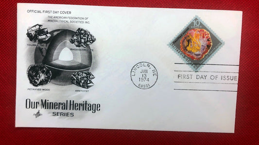 1974 US 1538 Art Craft FDC Mineral Heritage Series Petrified Wood ZAYIX 010522SM165