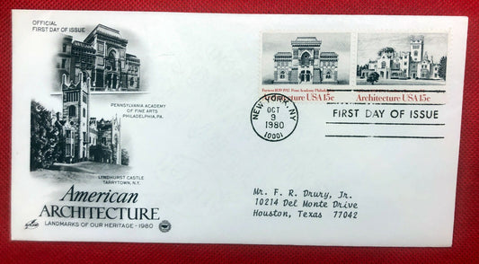 1980 US 1840-1841 Art Craft FDC American Architecture Landmarks ZAYIX 010522SM151