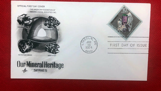 1974 US 1539 Art Craft FDC Mineral Heritage Series Tourmaline ZAYIX 010522SM164
