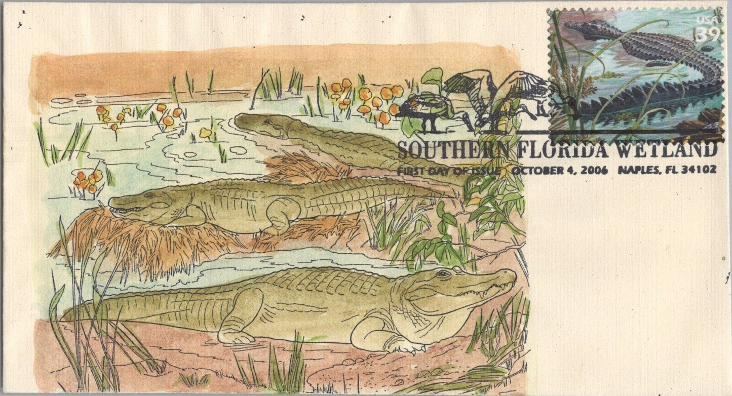 US 4099 SMB Cachets 10 hand-colored FDC Florida Wetlands birds ZAYIX 120622SM23