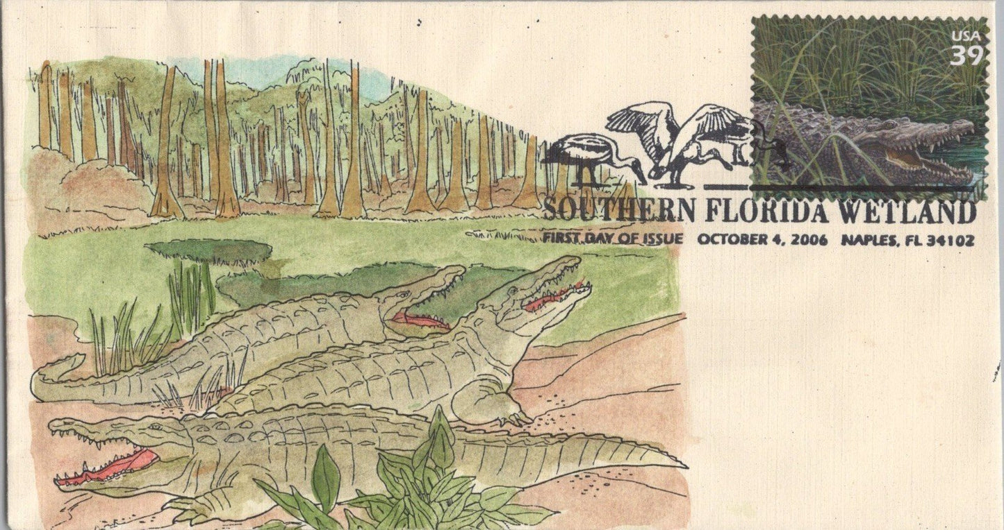 US 4099 SMB Cachets 10 hand-colored FDC Florida Wetlands birds ZAYIX 120622SM23