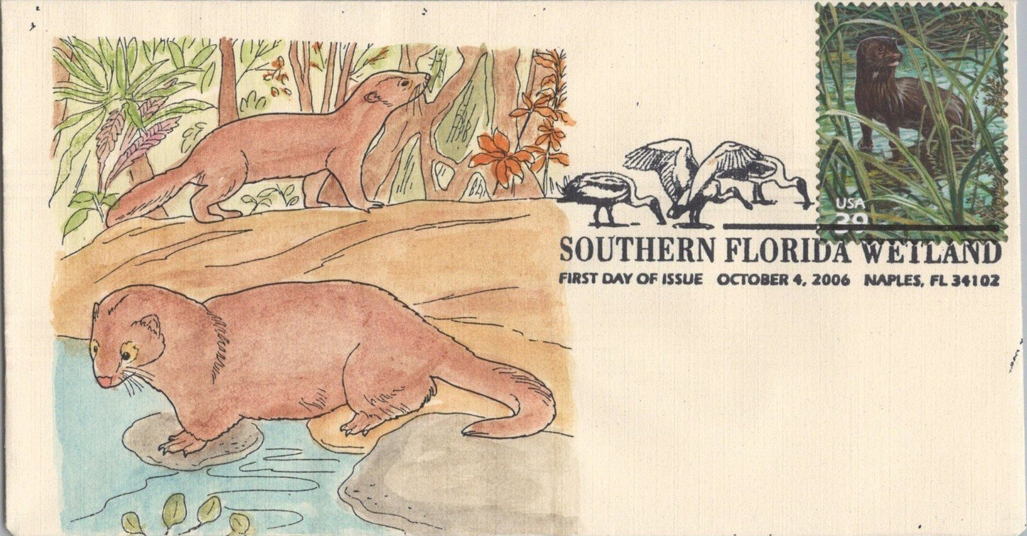 US 4099 SMB Cachets 10 hand-colored FDC Florida Wetlands birds ZAYIX 120622SM23