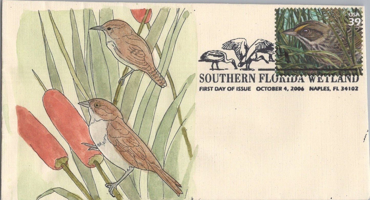 US 4099 SMB Cachets 10 hand-colored FDC Florida Wetlands birds ZAYIX 120622SM23