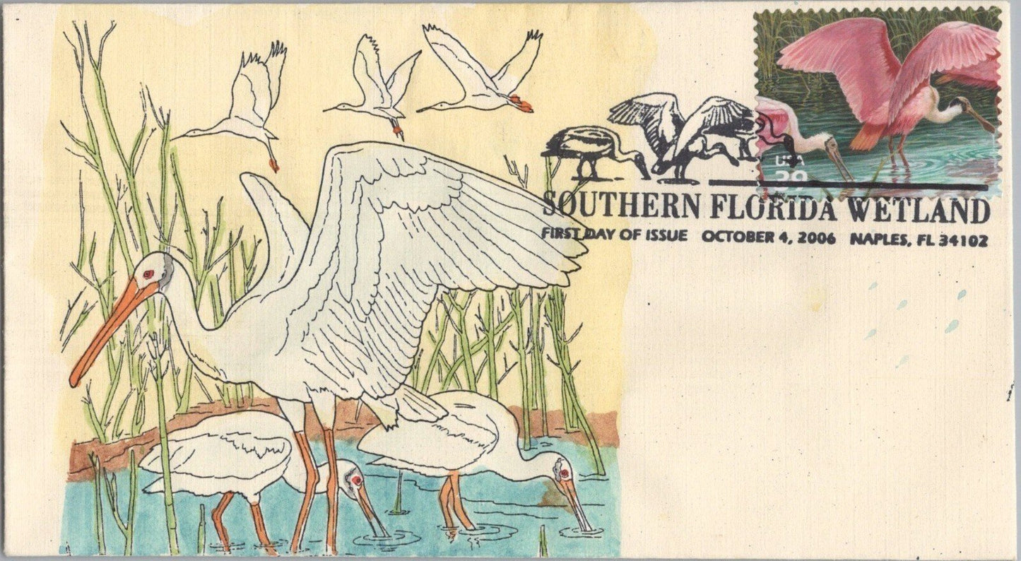 US 4099 SMB Cachets 10 hand-colored FDC Florida Wetlands birds ZAYIX 120622SM23