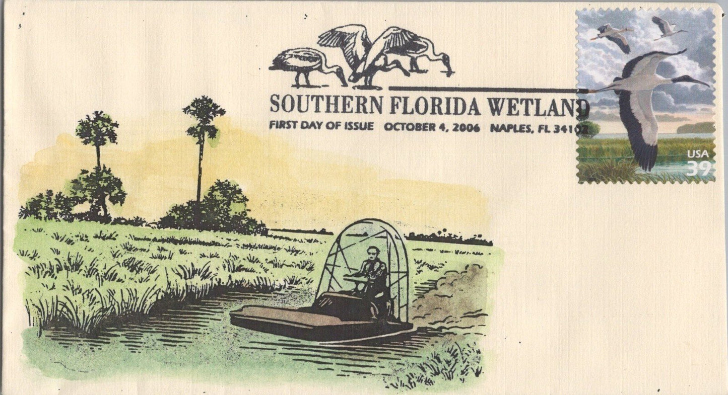 US 4099 SMB Cachets 10 hand-colored FDC Florida Wetlands birds ZAYIX 120622SM23