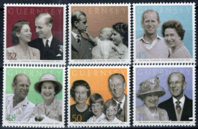 Guernsey 946-951 MNH Wedding Queen Elizabeth Prince Philip ZAYIX 090823S19M