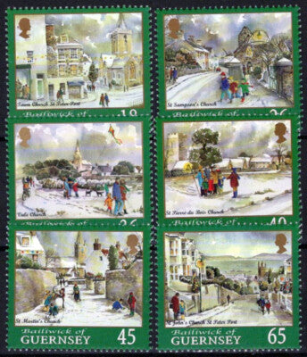 Guernsey 720-725MNH Christmas Churches ZAYIX 090823S02