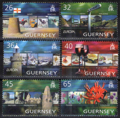 Guernsey 832-837 MNH Tourism Vacations Beaches Monuments ZAYIX 090823S12M