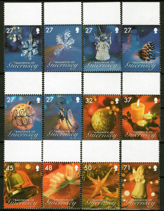 Guernsey 959-970 MNH Christmas Decorations Snowflakes Trees ZAYIX 090823S21M