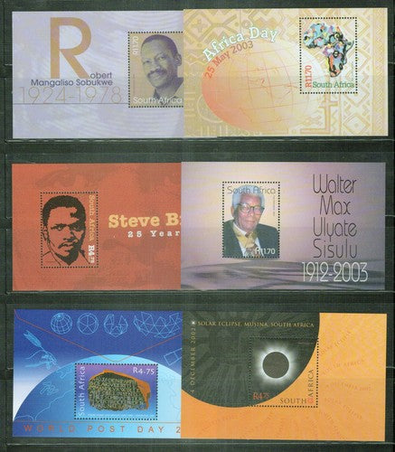 South Africa Sheets Collection MNH Politicians Space Events ZAYIX 101623SM109