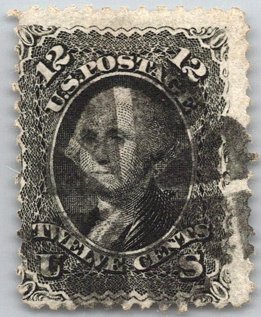 US 1861 12c black Washington NYC foreign mail cancel Scott# 69 Used F ZAYIX