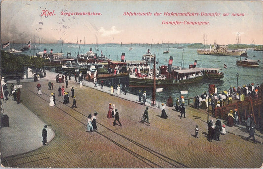 ZAYIX Kiel Pier, Schleswig-Holstein, Germany Departure Point Harbor Tour c1913