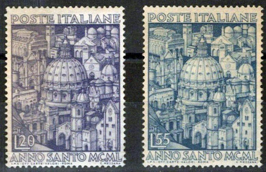 ZAYIX - Italy 535-536 MNH Churches Holy Year toned - check photos 042623S17