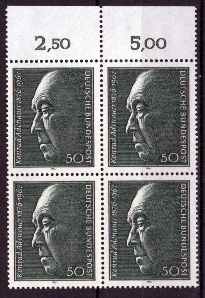 ZAYIX Germany 1205 MNH Block Konrad Adenauer Chancellor Politician 042623S123