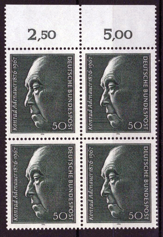 ZAYIX Germany 1205 MNH Block Konrad Adenauer Chancellor Politician 042623S123