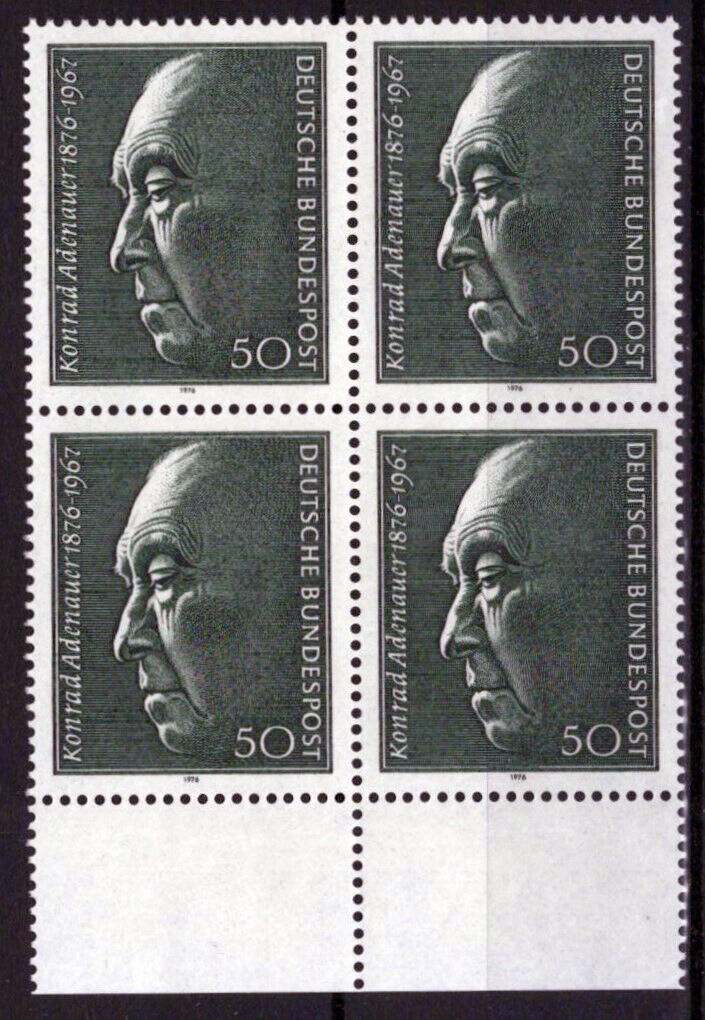 ZAYIX Germany 1205 MNH Block Konrad Adenauer Chancellor Politician 042623S122