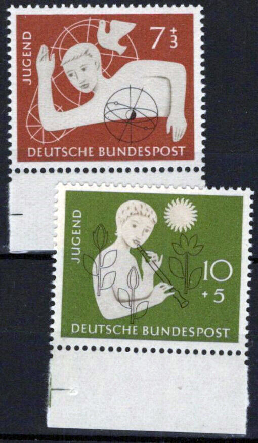ZAYIX Germany B348-B349 MNH Semi-Postal Flowers Birds Music 042523S122M