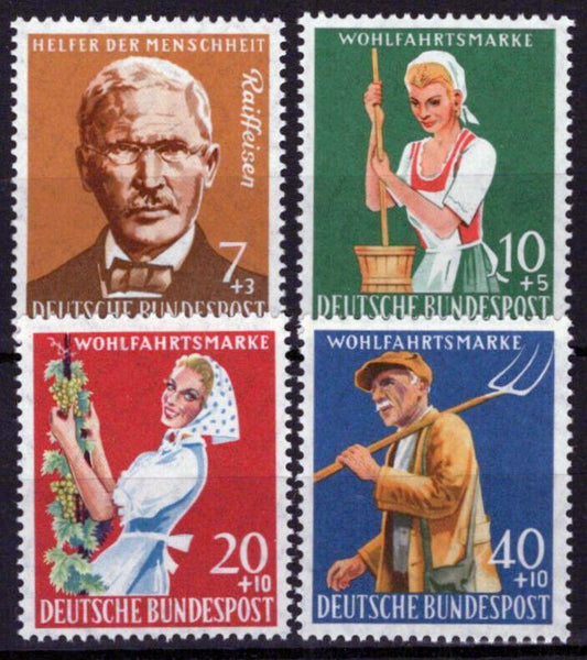 ZAYIX Germany B362-B365 MNH Semi-Postal Farming Friedrich Raiffeisen 042523S121M