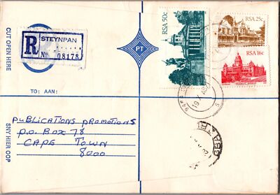 South Africa Registered Cover with Christmas Seals - Steynpan -1987 ZAYIX