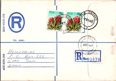 South Africa Registered Cover with Christmas Seals - Osizweni - Flowers ZAYIX