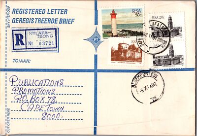 South Africa Registered Cover - Christmas Seals - Ntlafatsong, Lighthouse ZAYIX