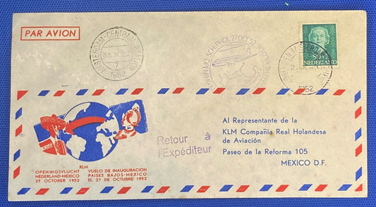 ZAYIX 1952 Netherlands First Flight Nederland-Mexico 27 October KLM Airlines