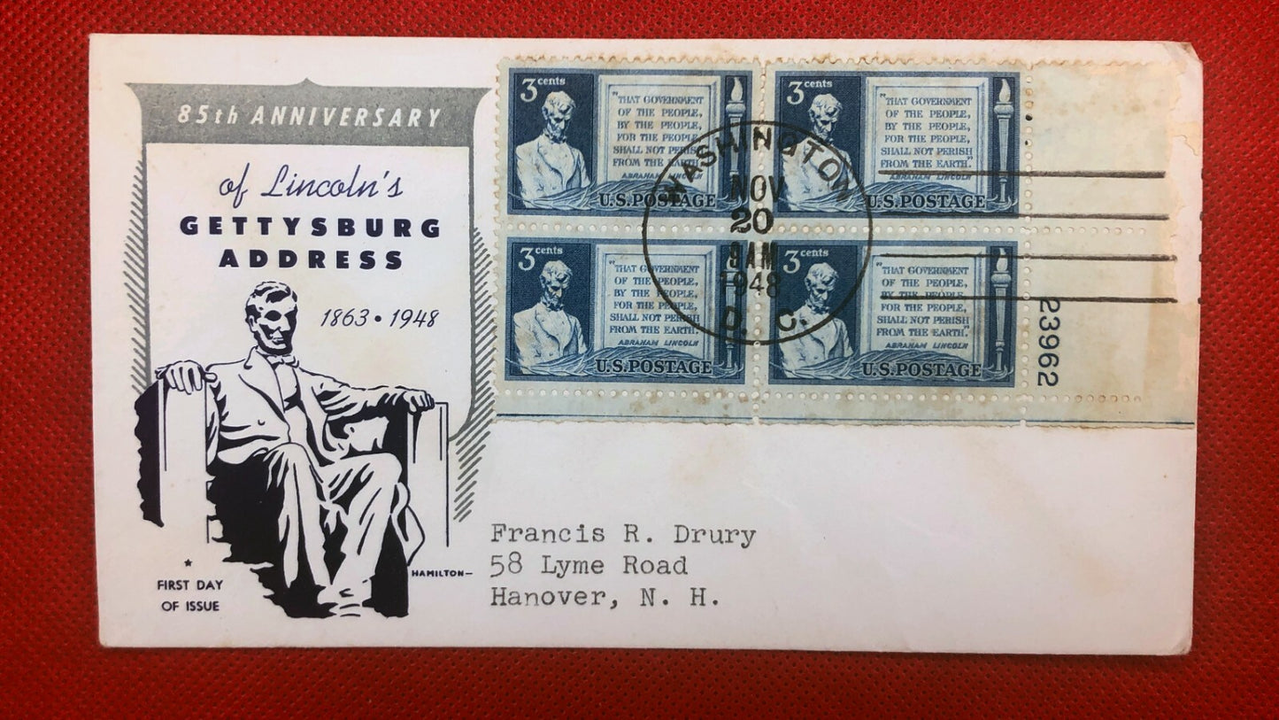 1948 FS FDC 978 PB Lincoln Gettysburg Address Civil War ZAYIX 010522SM86