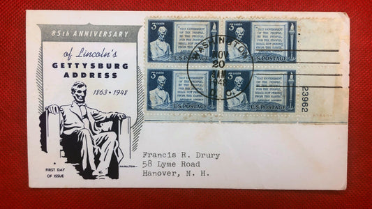 1948 FS FDC 978 PB Lincoln Gettysburg Address Civil War ZAYIX 010522SM86