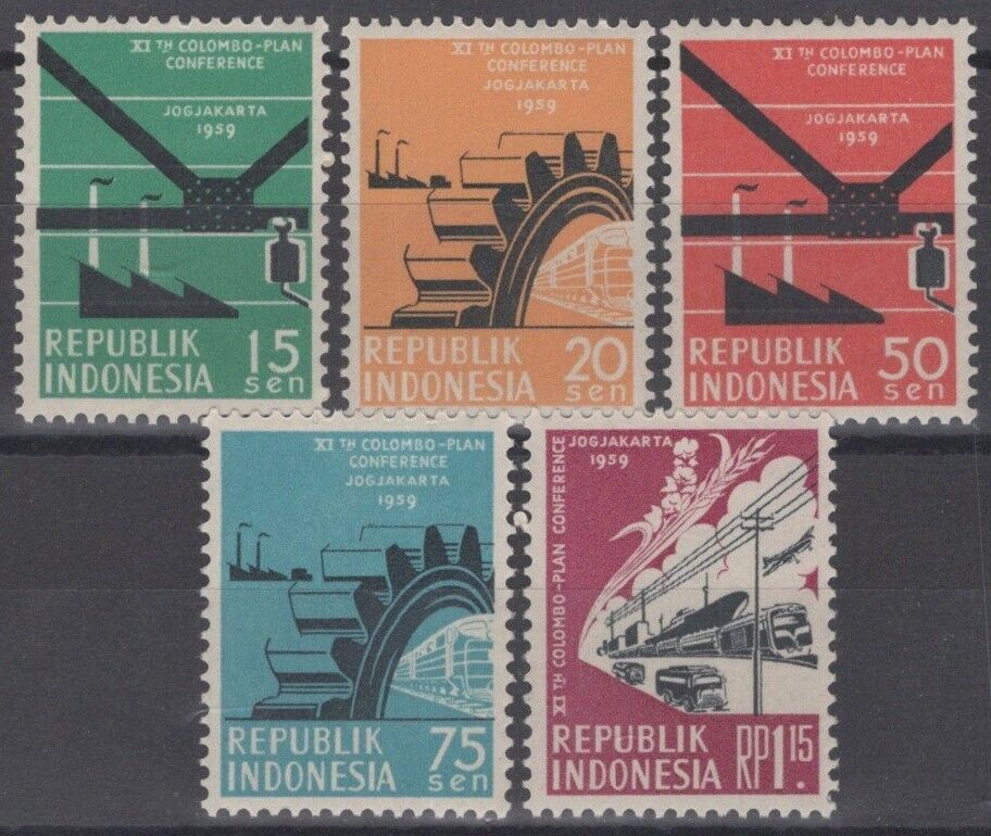 Indonesia 483-487 MH Factories Industry ZAYIX Stamps 070122S44M