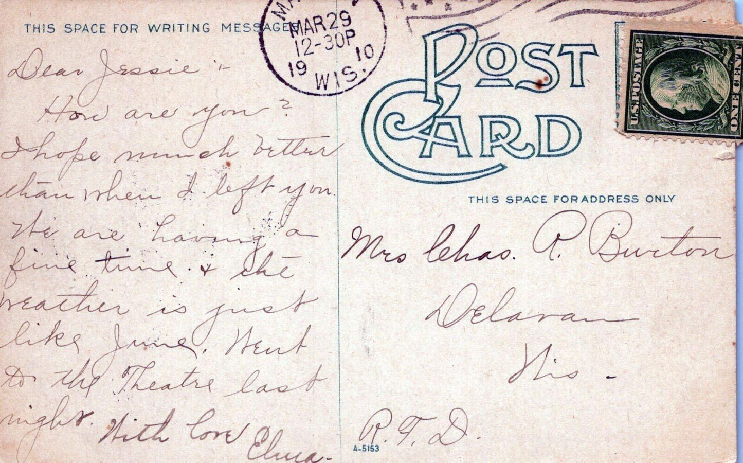 College of Agriculture, University of Wisconsin 1910 0324M0182 ZAYIX Postcard