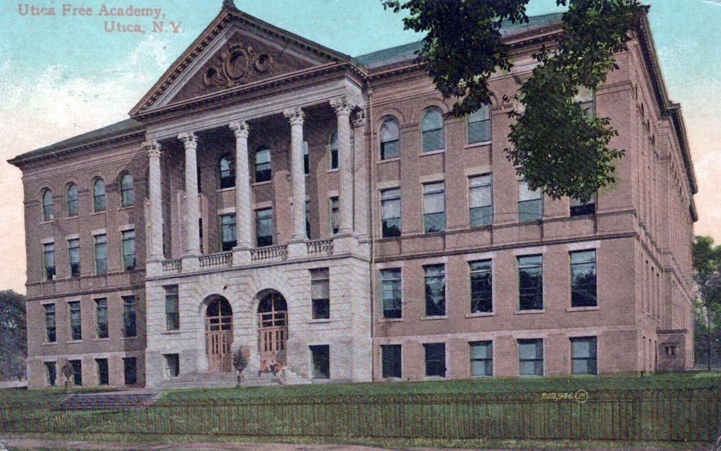 Utica Free Academy, Utica, NY c1911 Machine Cancel 0324M0202 ZAYIX Postcard