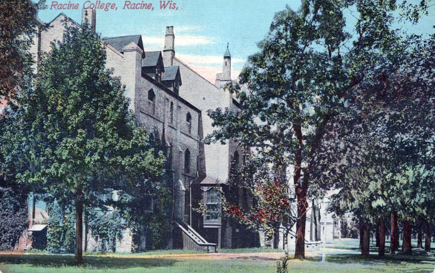 Racine College, Racine, Wis c1910 Machine Cancel 0324M0206 ZAYIX Postcard